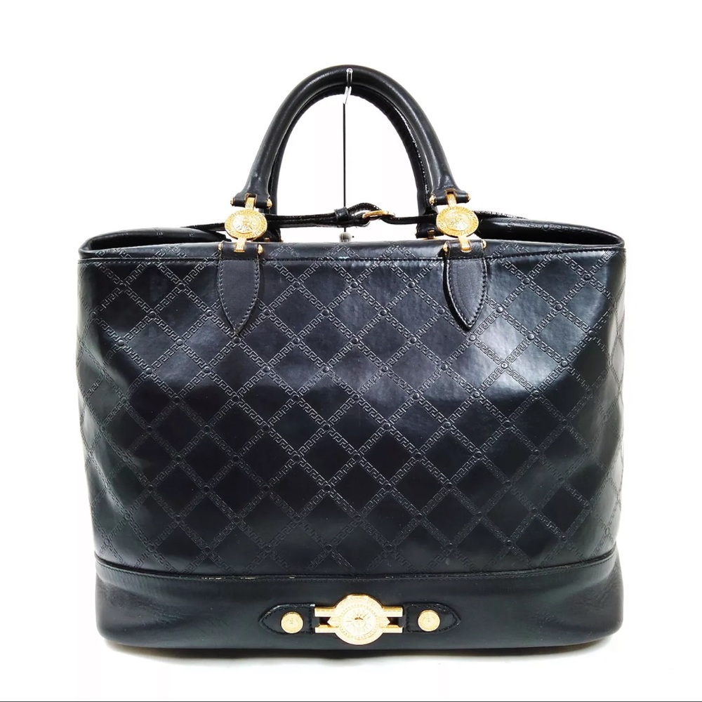 AUTH Versace Handbag Travel Bag Tote